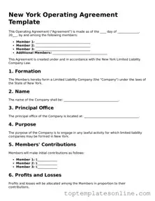 Blank Operating Agreement Template for New York State