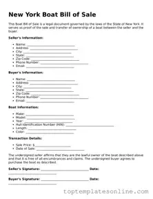 Blank Boat Bill of Sale Template for New York State