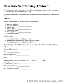Blank Self-Proving Affidavit Template for New York State