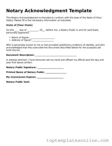 Attorney-Approved Notary Acknowledgement Form