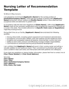 Attorney-Approved Nursing Letter of Recommendation Form