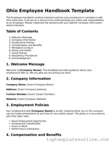 Blank Employee Handbook Template for Ohio State