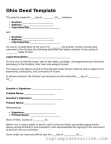 Blank Deed Template for Ohio State