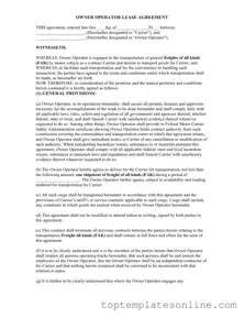 Fillable Owner Operator Lease Agreement Form