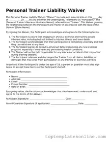Attorney-Approved Personal Trainer Liability Waiver Form