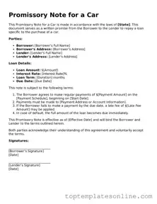 Attorney-Approved Promissory Note for a Car Form