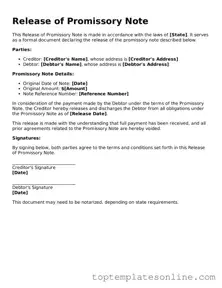 Attorney-Approved Release of Promissory Note Form