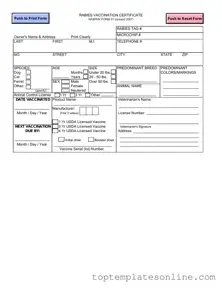 Fillable Rabies Certificate Form