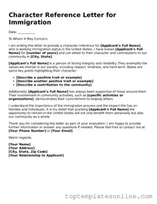 Attorney-Approved Character Reference Letter for Immigration Form