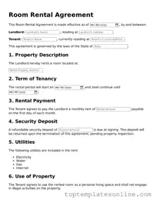Attorney-Approved Room Rental Agreement Form