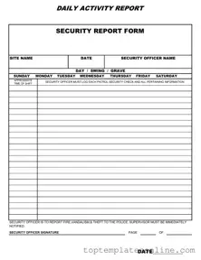 Fillable Security Guard Daily Report Sample Form