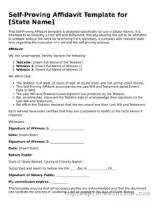 Attorney-Approved Self-Proving Affidavit Form