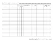 Fillable Stock Transfer Ledger Form