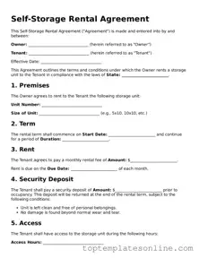 Attorney-Approved Self-Storage Rental Agreement Form