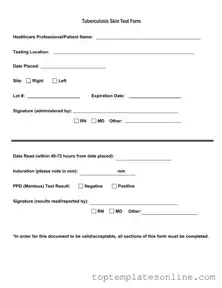 Fillable Tb Test Form
