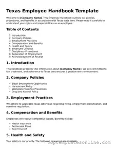 Blank Employee Handbook Template for Texas State