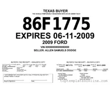 Fillable Texas Temporary Tag Form