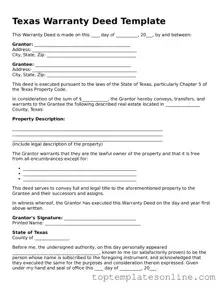 Blank Deed Template for Texas State