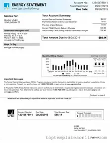 Fillable Utility Bill Form