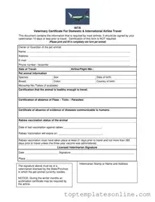 Fillable Veterinary Certificate Travel Form