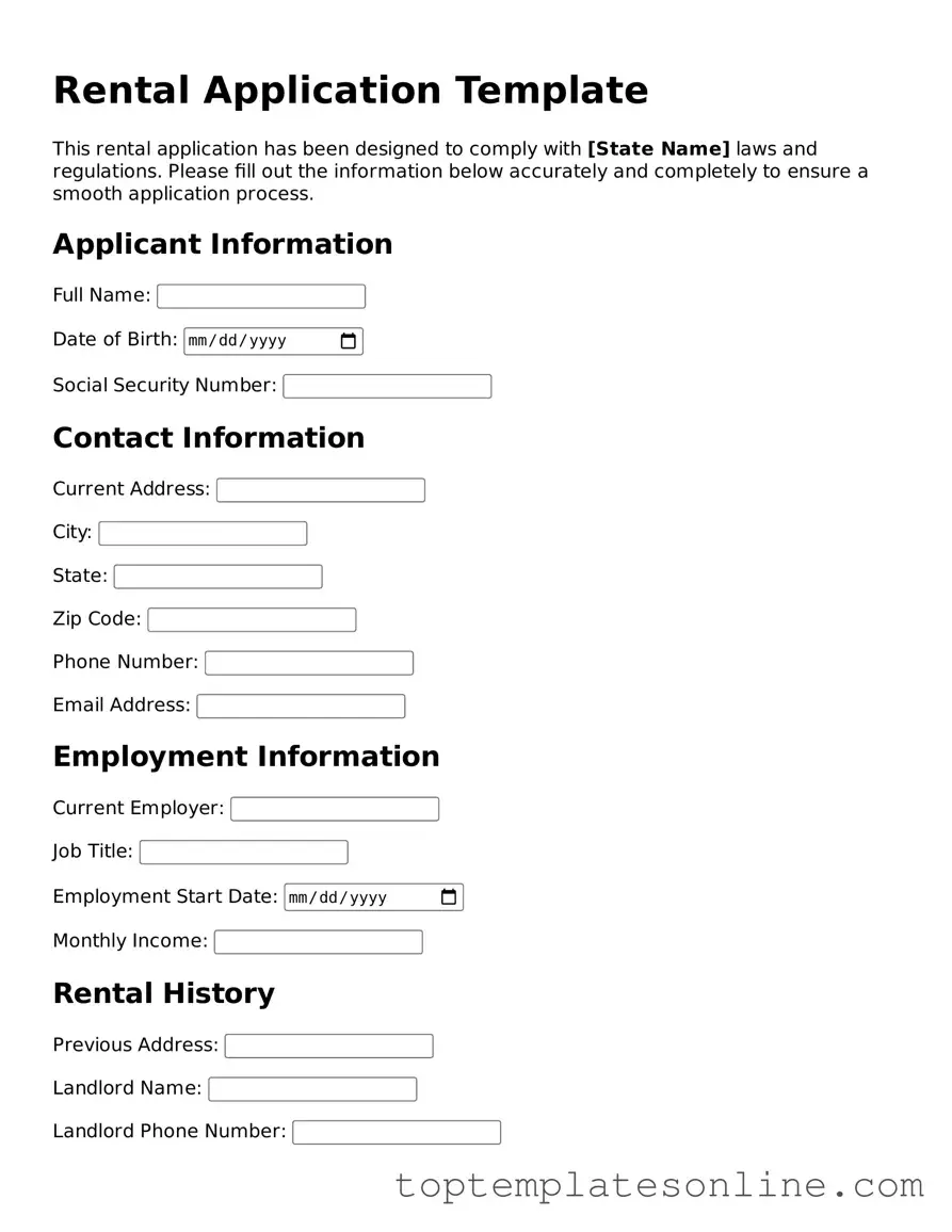Attorney-Approved Rental Application Form