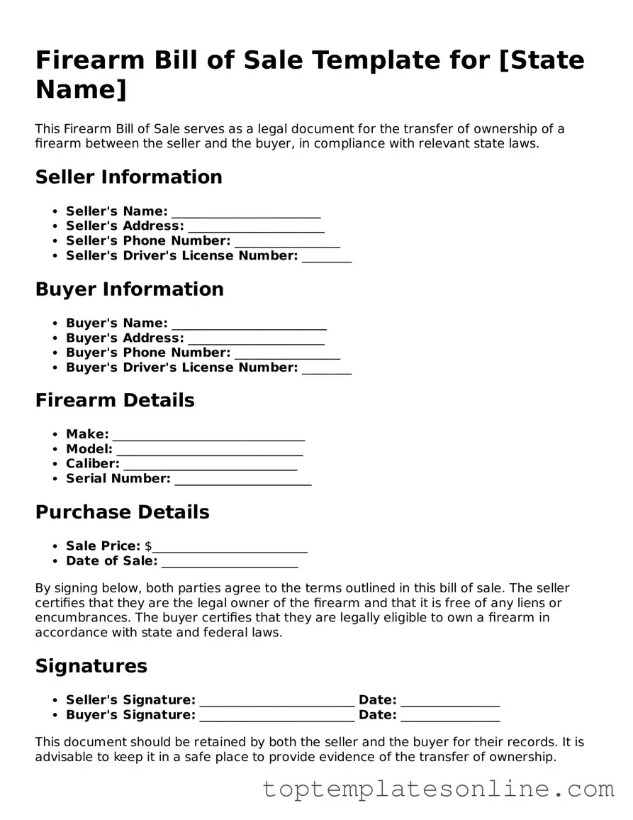 Attorney-Approved Firearm Bill of Sale Form